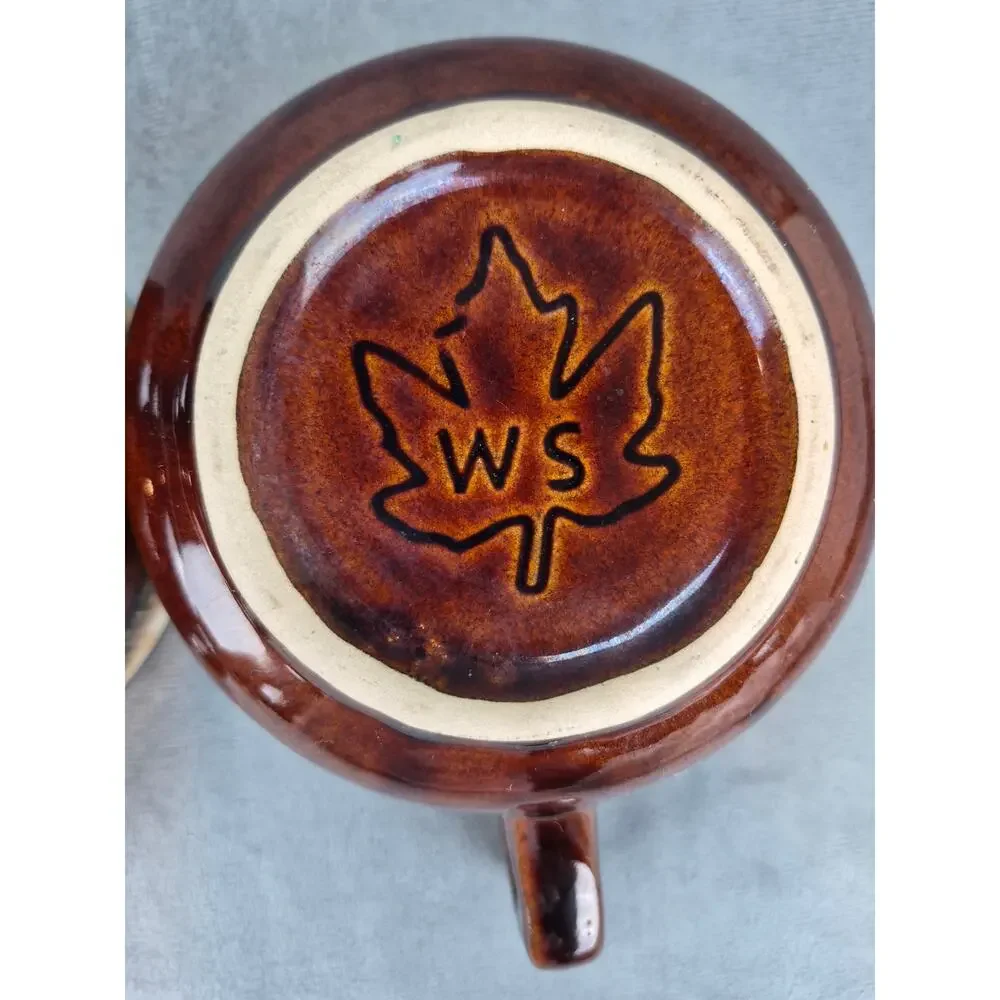Monmouth Western Stoneware Brown Drip Pottery Soup Chili Bowl Mugs Set of 4 VTG